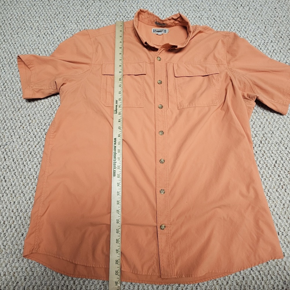 Duluth Trading Co. Men's 2XL Tall Orange Short Sleeve Vented Shirt Untucked Fit - Picture 4 of 5